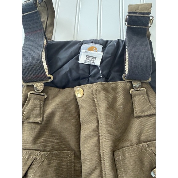 Vintage Carhartt Bibs R33 42x30 USA Made Brown - Picture 6 of 12